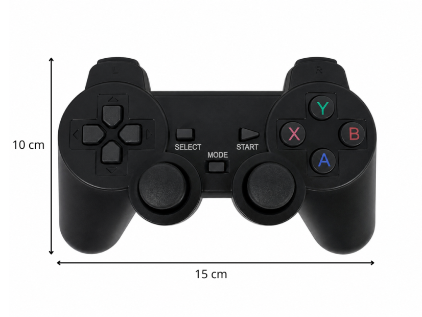 Retro herní konzole M8 Black HDMI – 20 000 her, 2 bezdrátové ovladače, video emulátor