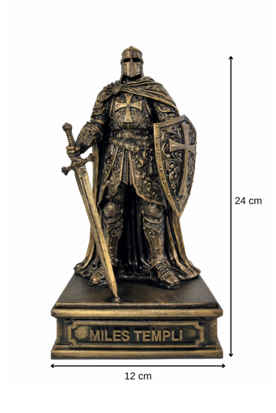 Soška Templár, bronzová historická – zberateľská plastika, 24 cm