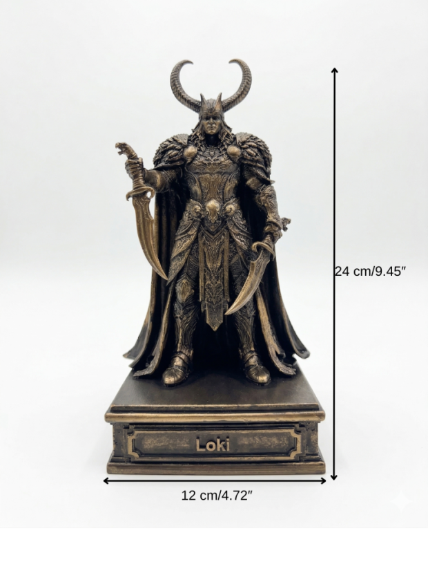 Soška Loki bronzová mytologická - zberateľská plastika, 24 cm