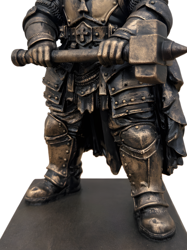 Soška Ján Žižka, bronzová historická – zberateľská plastika, 24 cm