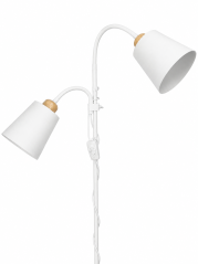 Stojacia lampa Bergs 1060-FL-2 White 2×E27 max. 40 W, 180 cm