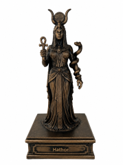 Soška Hathor bronzová mytologická – sběratelská plastika egyptské bohyně, 24 cm