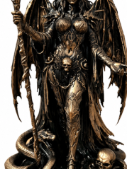 Soška Lilith bronzová mytologická – zberateľská plastika, 24 cm