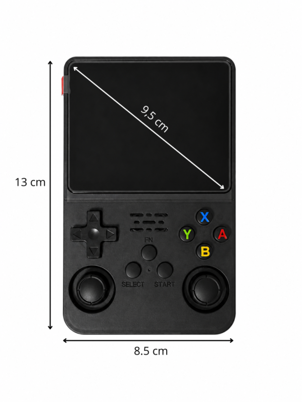 Přenosná retro herní konzole R36S Black – kapesní herní konzole s IPS displejem 3,5", 128 GB, 30 000 her