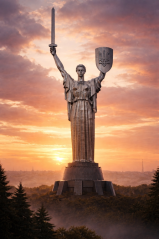 Soška Matka Vlasť strieborná monumentálna — zberateľská socha, 30 cm