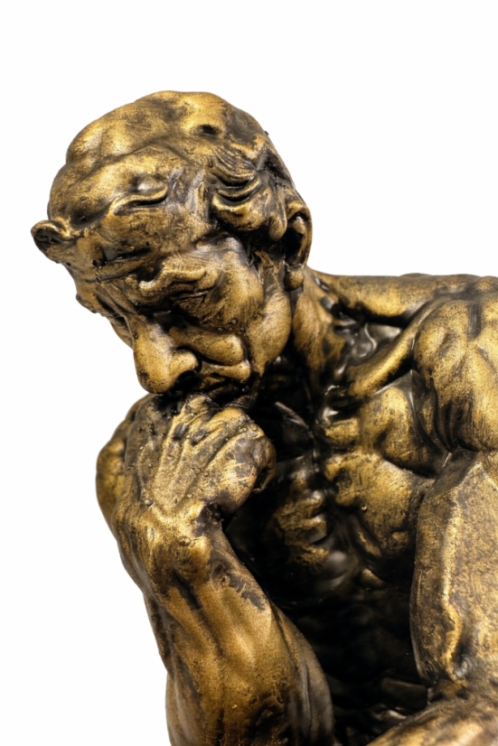 Soška Mysliteľ (The Thinker), bronzová antická – zberateľská plastika, 24 cm