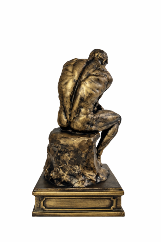 Soška Mysliteľ (The Thinker), bronzová antická – zberateľská plastika, 24 cm