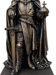 Soška Karol IV bronzová antická — zberateľská socha, 24 cm