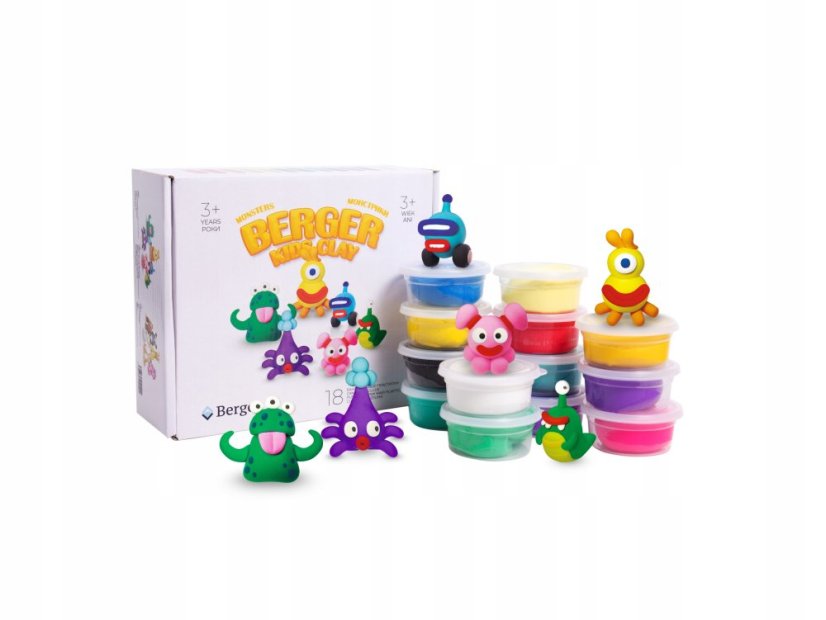 Berger Modelovací hmota Monsters 18 ks kelímků