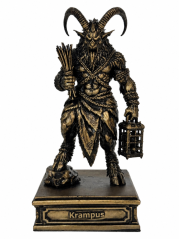 Soška Krampus bronzová mytologická — zberateľská plastika, 24 cm