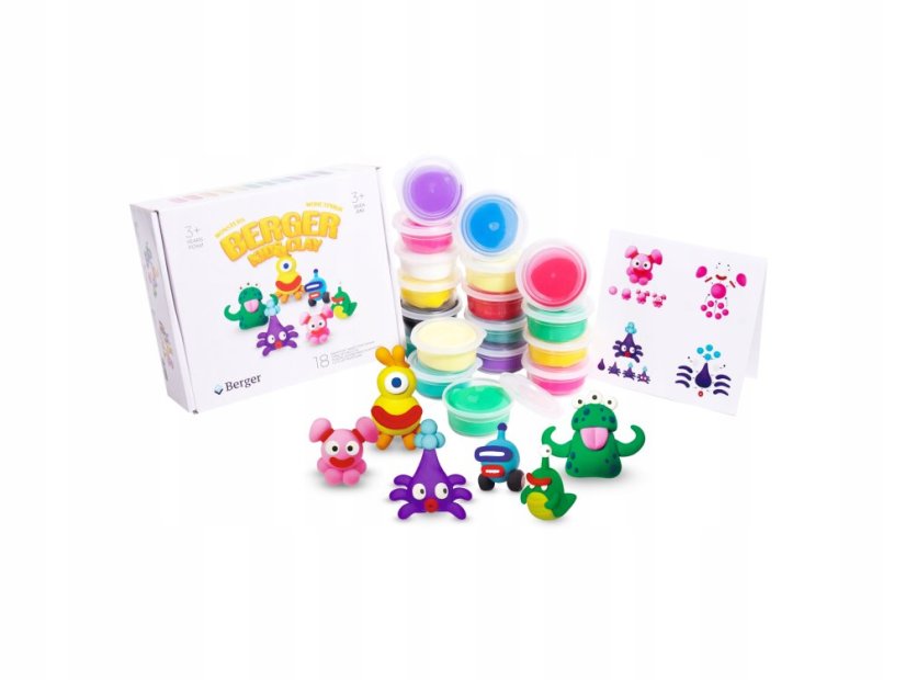 Berger Modelovací hmota Monsters 18 ks kelímků