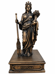 Soška Fortuna bronzová mytologická – zberateľská plastika bohyne, 24 cm
