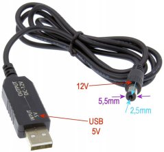 Berger kabel měnič napětí usb dc 5,5x2,5mm 5v-12v Step Up