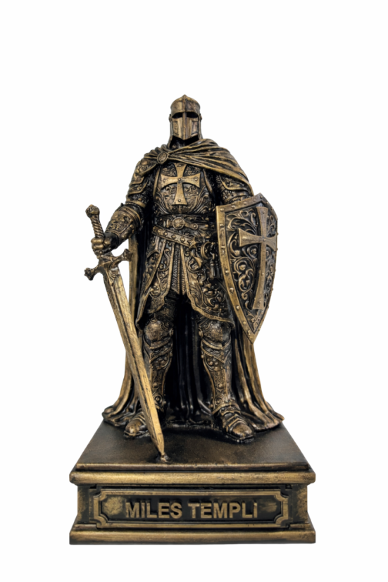 Soška Templár, bronzová historická – zberateľská plastika, 24 cm