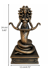 Soška Medusa bronzová mytologická - zberateľská plastika, 24 cm