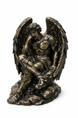 Soška Archanděl Gabriel bronzová antická — sběratelská plastika, 20 cm