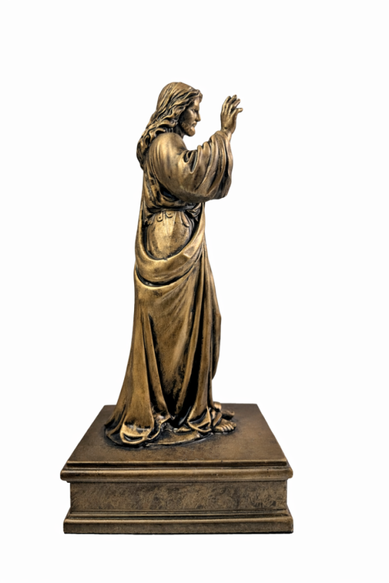 Soška Ježiš Kristus, bronzová náboženská – zberateľská plastika, 24 cm