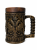 Imperiálny keramický korbeľ, stredoveký pivný krígeľ, kráľovská gotická dekorácia, polystone s bronzovým povrchom (500 ml)