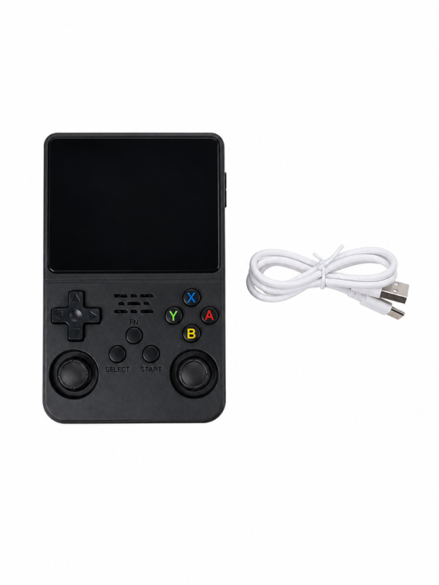 Přenosná retro herní konzole R36S Black – kapesní herní konzole s IPS displejem 3,5", 128 GB, 30 000 her