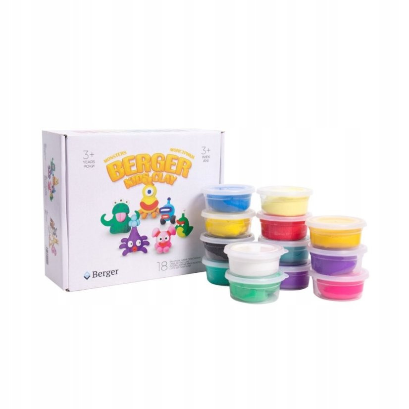 Berger Modelovací hmota Monsters 18 ks kelímků