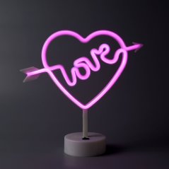 Stolní lampa Arnolux Love 417-05-PN Růžová LED 1,9W, USB+3xAA baterie, 28*29cm