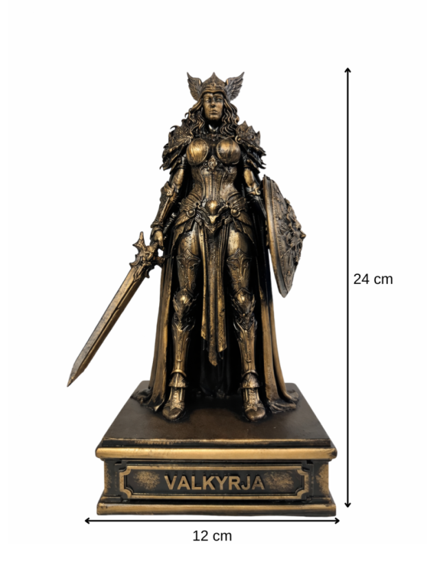 Soška Valkýra, bronzová mytologická – zberateľská plastika, 24 cm