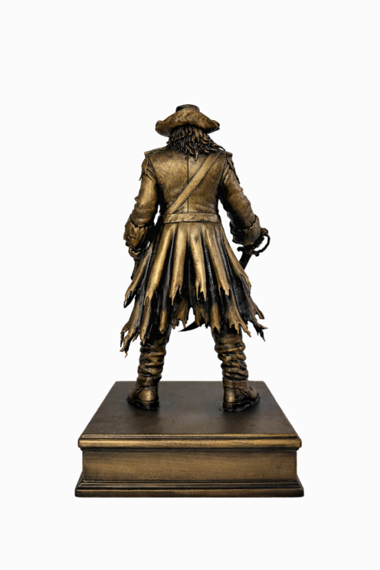 Soška Čiernobradý (Blackbeard), bronzová historická – zberateľská plastika, 24 cm