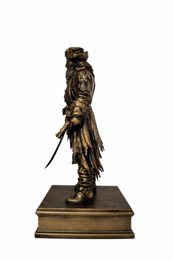 Soška Čiernobradý (Blackbeard), bronzová historická – zberateľská plastika, 24 cm