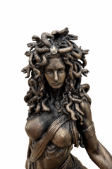 Soška Medusa bronzová mytologická - zberateľská plastika, 24 cm