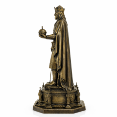 Soška Karol IV. bronzová historická — zberateľská plastika, 20 cm