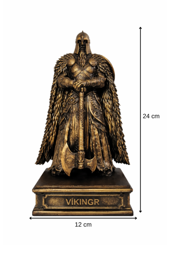 Soška Viking, bronzová historická – zberateľská plastika, 24 cm
