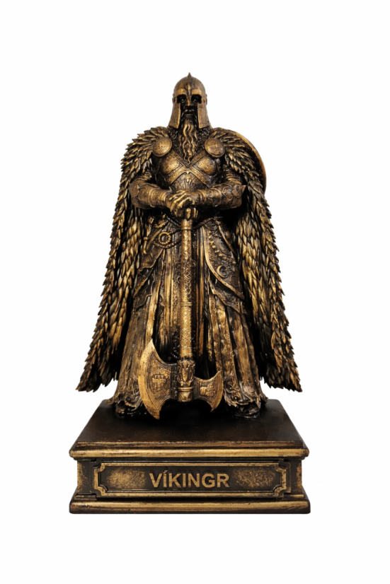 Soška Viking, bronzová historická – zberateľská plastika, 24 cm