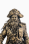 Soška Čiernobradý (Blackbeard), bronzová historická – zberateľská plastika, 24 cm