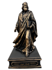 Soška Jan Hus bronzová historická - zberateľská plastika, 24 cm