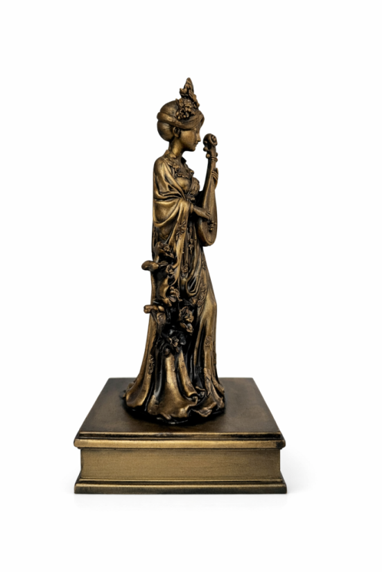 Soška Gejša, bronzová antická – zberateľská plastika, 24 cm