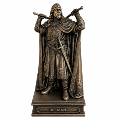 Soška Hetman bronzová historická - zberateľská plastika kozáckeho vodcu, 24 cm