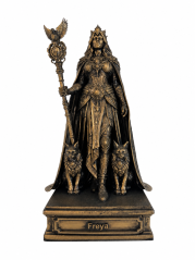 Soška Freyja bronzová mytologická – sběratelská plastika skandinávské bohyně, 24 cm