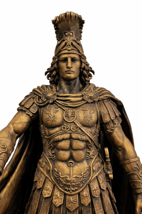 Socha Alexander the Great bronzová historická — sběratelská plastika, 24 cm