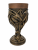 Keramický pohár s motívom draka, fantasy čaša, stredoveká gotická dekorácia, polystone s bronzovým povrchom (200 ml)