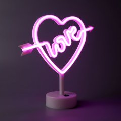 Stolní lampa Arnolux Love 417-05-PN Růžová LED 1,9W, USB+3xAA baterie, 28*29cm