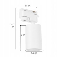 5001-TR-GU10 White — kolejničkové svítidlo GU10, matná bílá